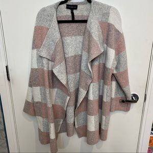 Pink and Grey Plaid Duster Sweater by Lane Bryant, Size 22/24